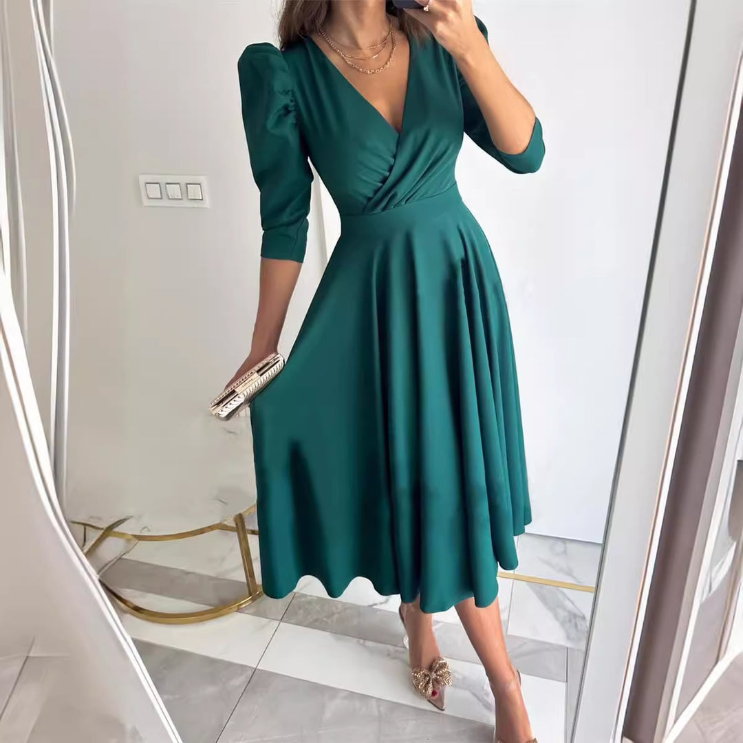 Damer Elegant Midi Kjole Stilla