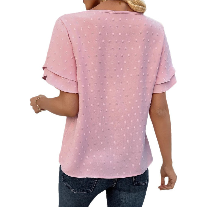 Dame Blusenshirt med luftige volantærmer og elegant struktur Stilla
