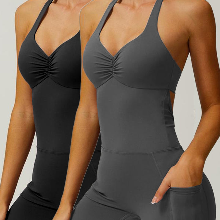 Dame Sporty Jumpsuit med tætsiddende snit og stropper Skovae