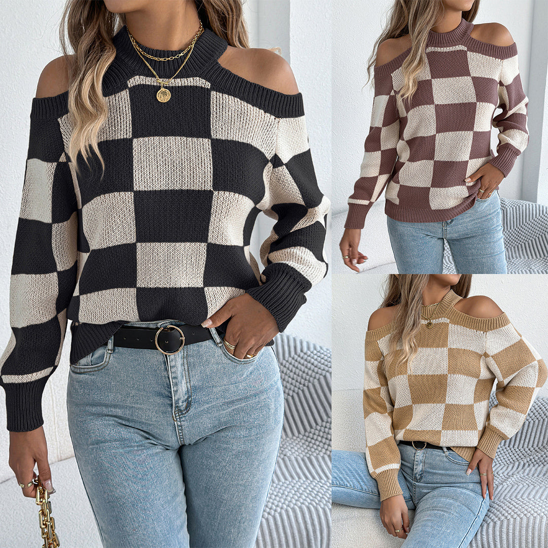 Dame Offshoulder-Tern Pullover Stilla
