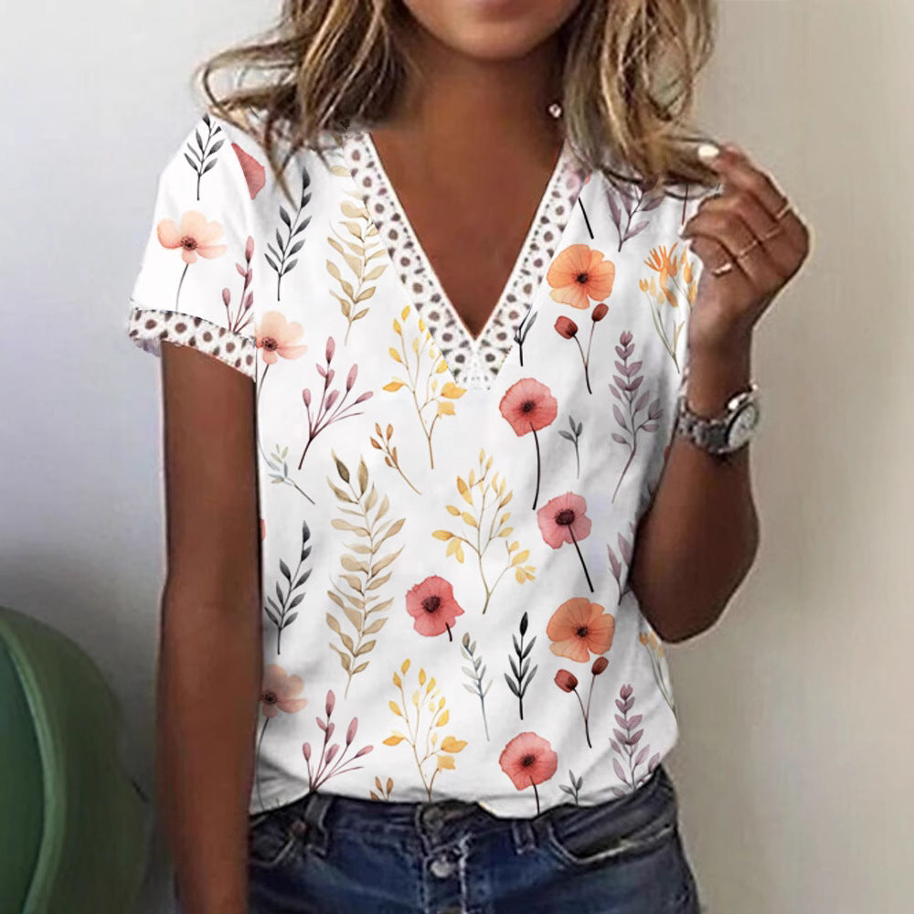 Dame Glitrende V-Pullover Bluse Skovae