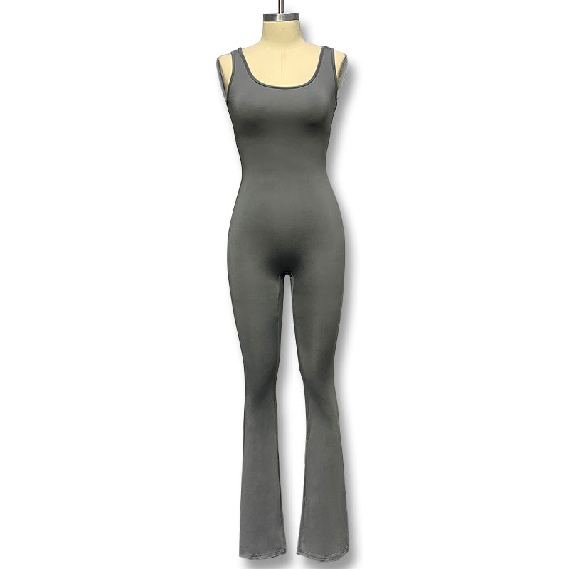 Dame Elegant Jumpsuit med figursyet snit og flared ben Skovae
