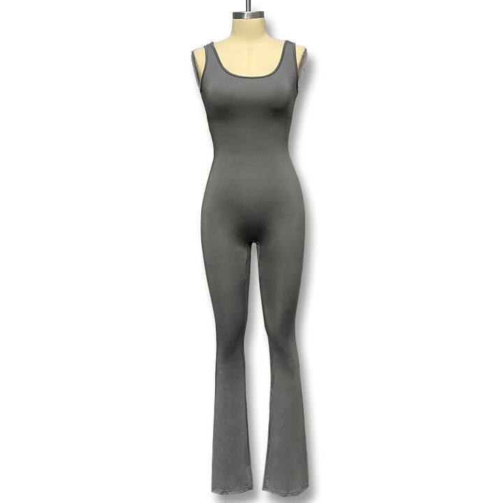 Dame Elegant Jumpsuit med figursyet snit og flared ben Skovae