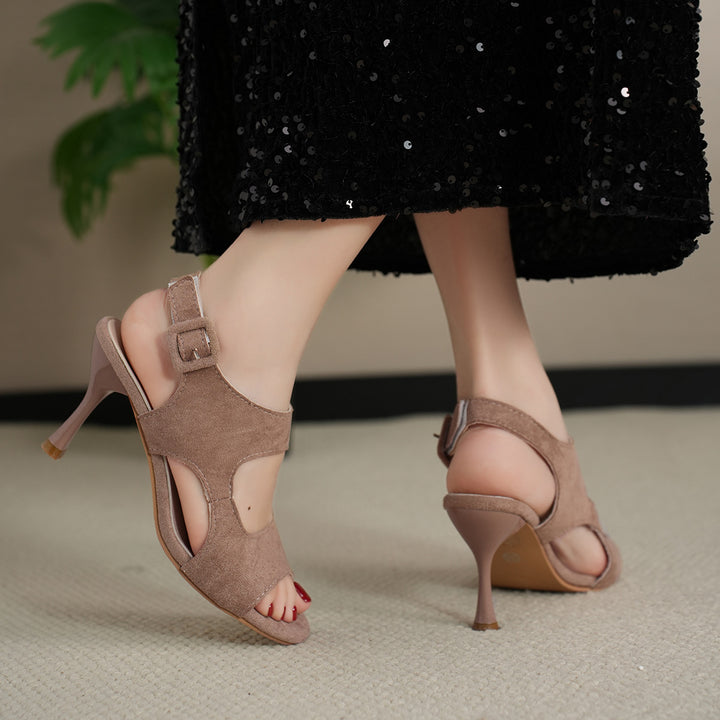 Dame Åbne High Heel Sandaler med elegant krydsbånd-design Stilla