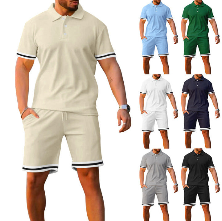 Herren sporty poloshirt med shorts-sæt Stilla