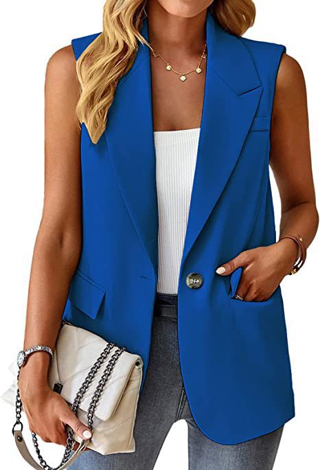 Dame ærmeløs blazer i moderne snit Stilla