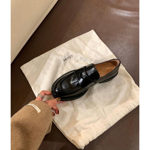 Femme Classic Penny Loafers med Chunky Heel Stilla