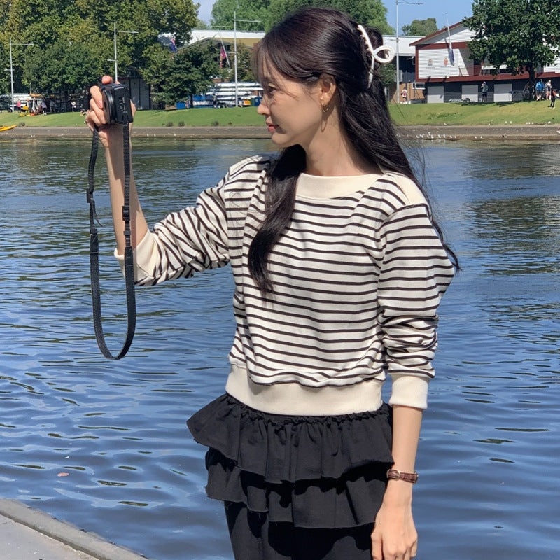 Damernes afslappede stribede sweatshirts Stilla
