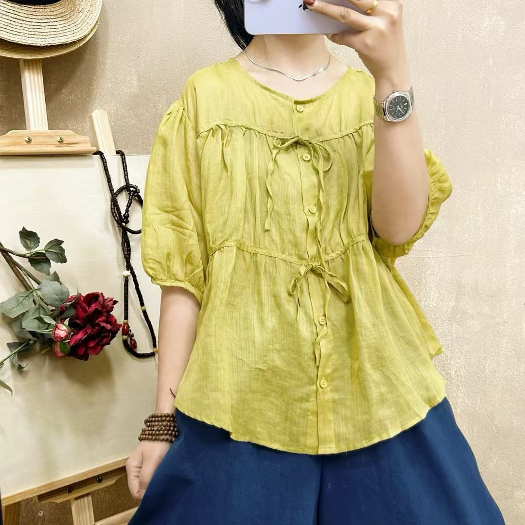 Dame Casual Button-Up Tunika Bluse Stilla