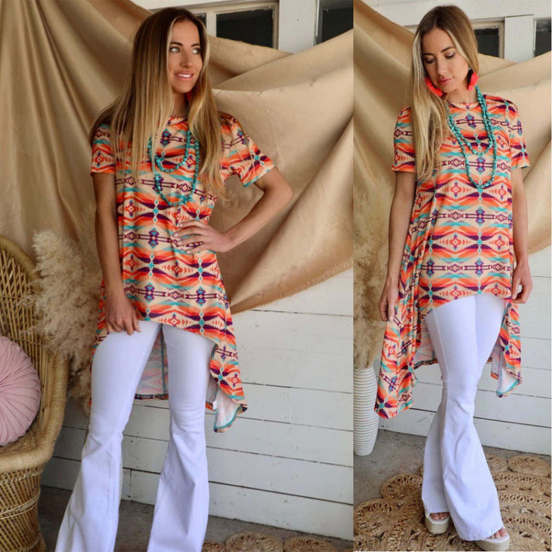 Damer Asymmetrisk kant Tunika top Stilla