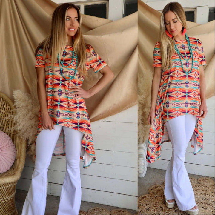 Damer Asymmetrisk kant Tunika top Stilla