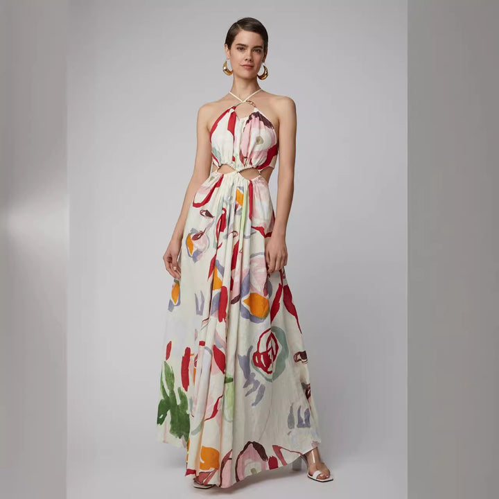 Dame Maxi-kjole med raffineret cut-out-design og flydende snit Stilla