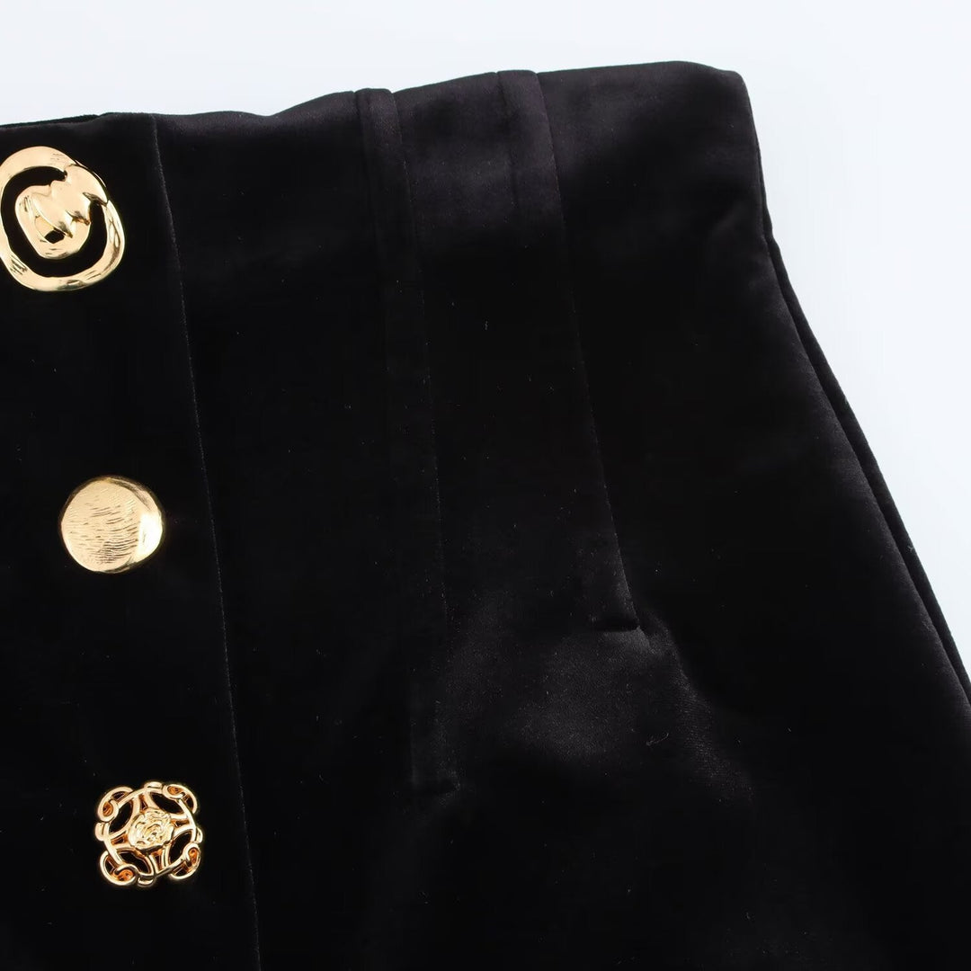 Stilla | Elegant Forår Velour Lige Rør Lang Nederdel