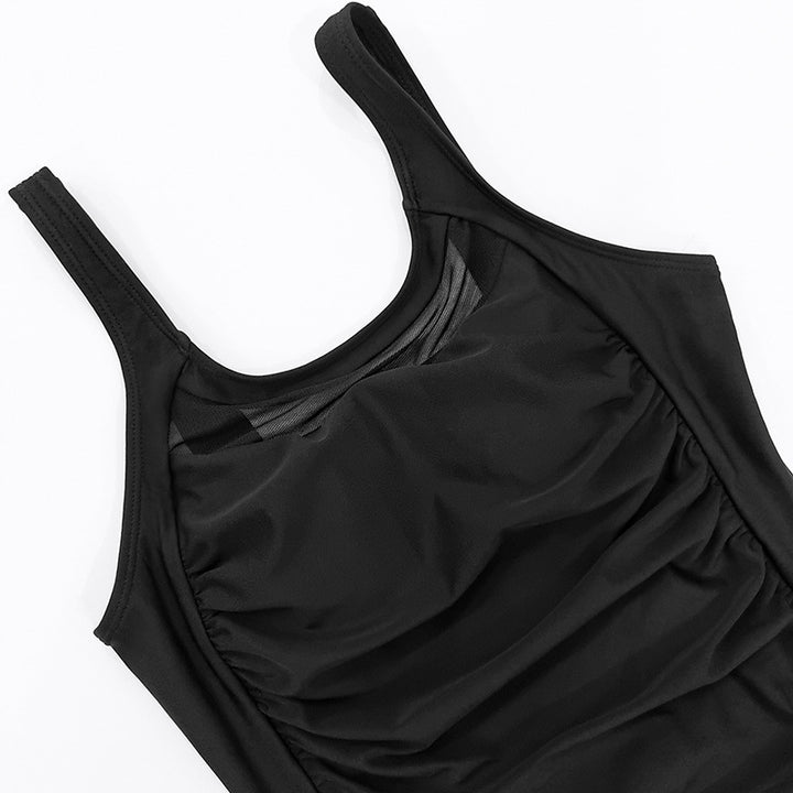 Damebadekjole med elegant mesh-indlægs Skovae
