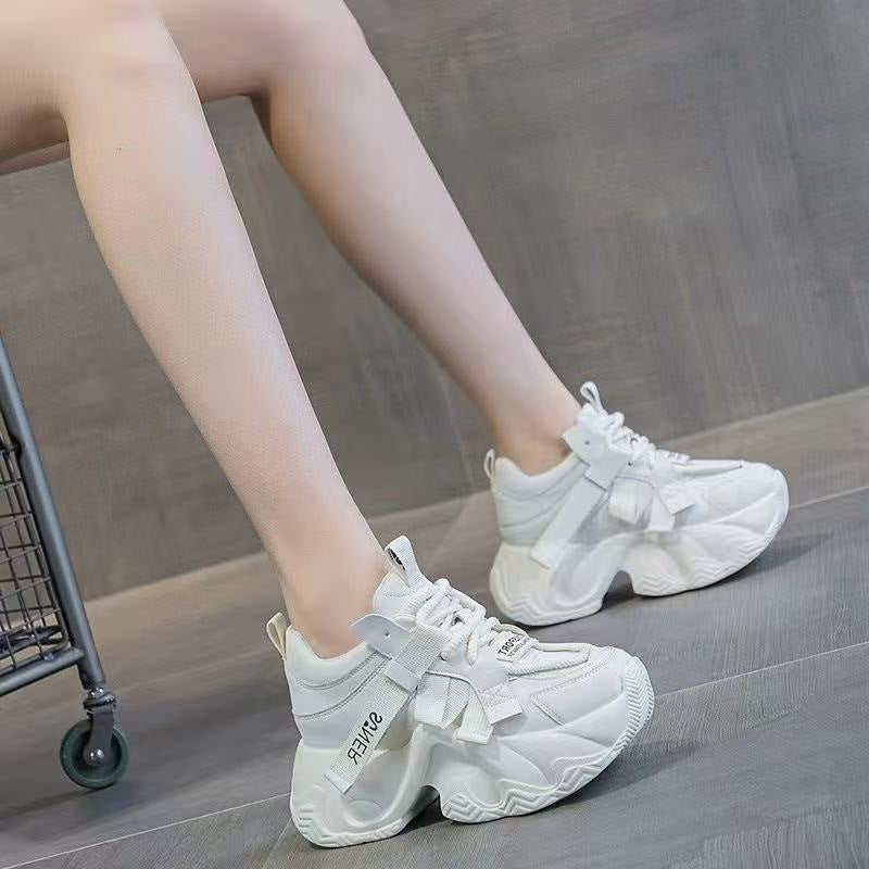 Dame Chunky Sneakers med tyk plateau og moderigtigt glimmer-detalje Stilla