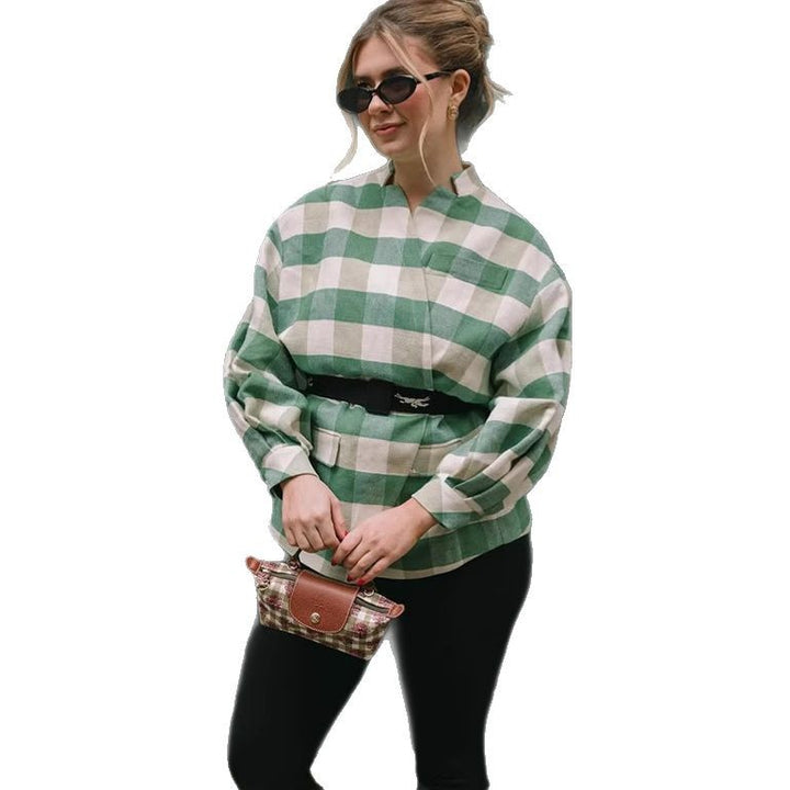Dame Oversized Rute frakke Stilla