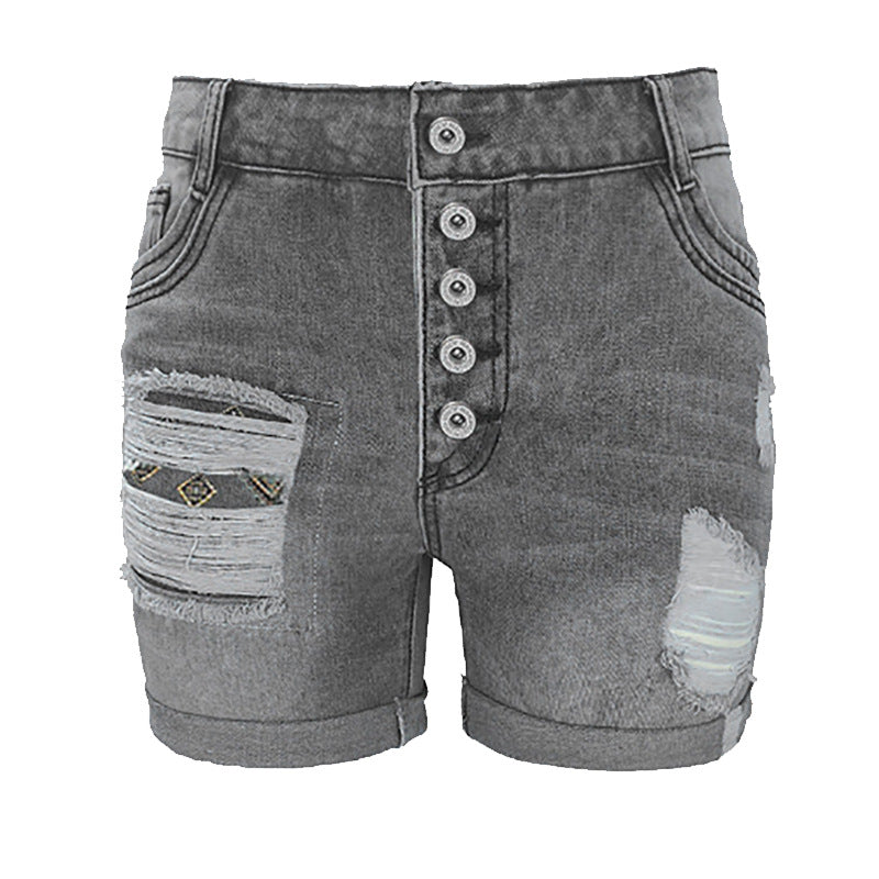 Dame modiske destroyed Jeansshorts Skovae