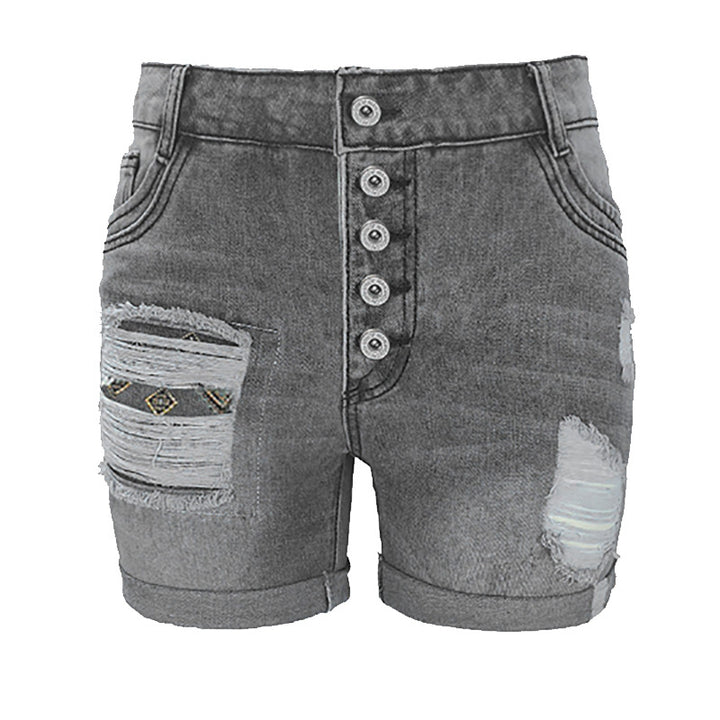 Dame modiske destroyed Jeansshorts Skovae