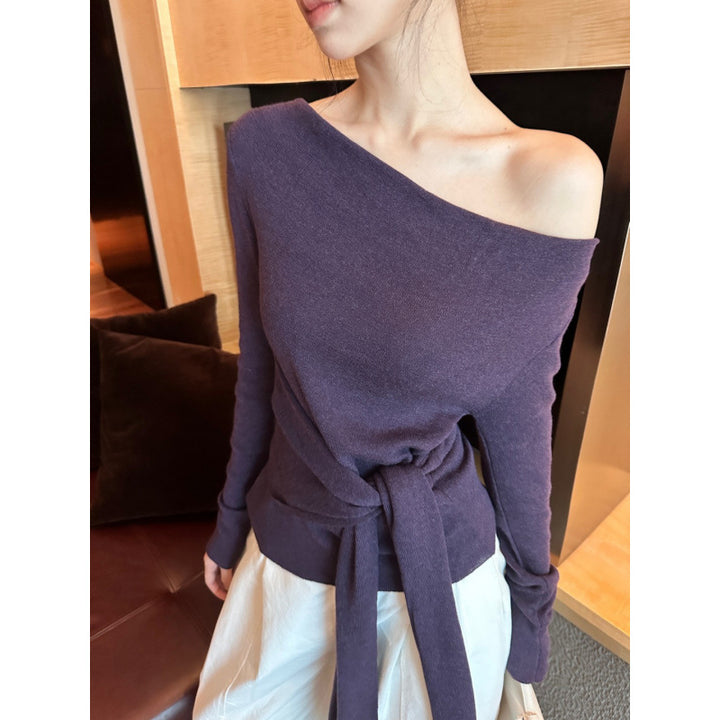 Femme Off-Shoulder Strik Vikkelbluse Stilla