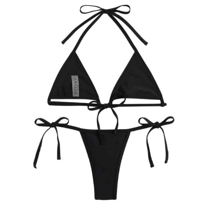 Dame trekant-bikini-sæt med flettet nederdel og justerbare stropper Skovae