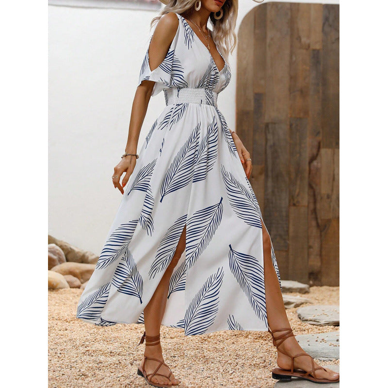 Frau Boho-inspireret maxikjole med cut-out ærmer Stilla
