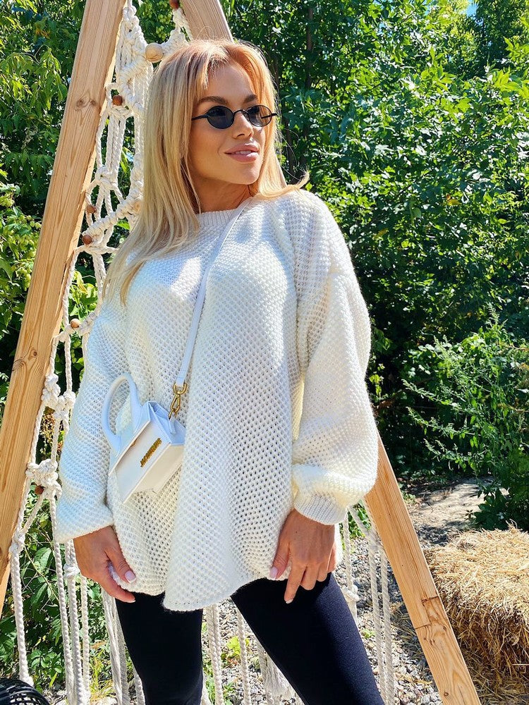 Dame Struktureret Strikpullover Stilla