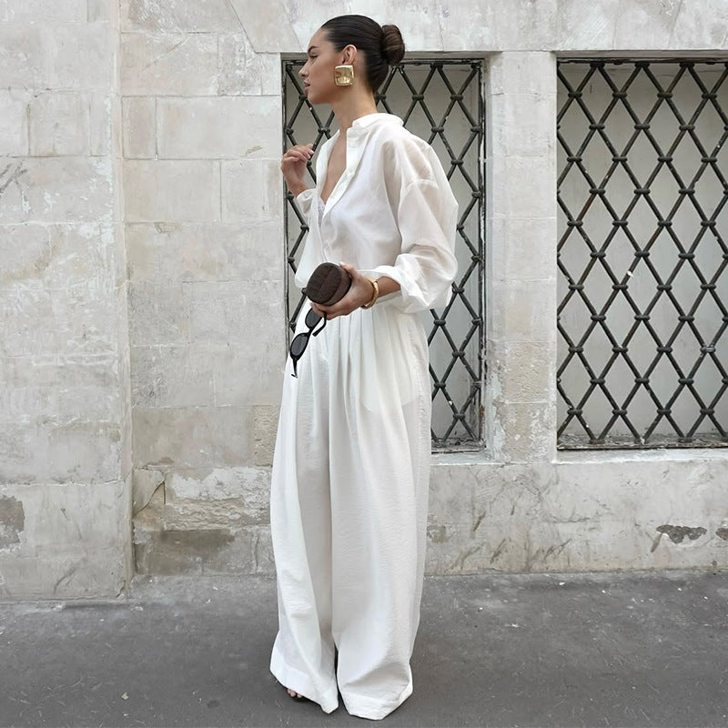 Damernes Gennemsigtig Bluse med elegant snit og moderne akcenter Stilla