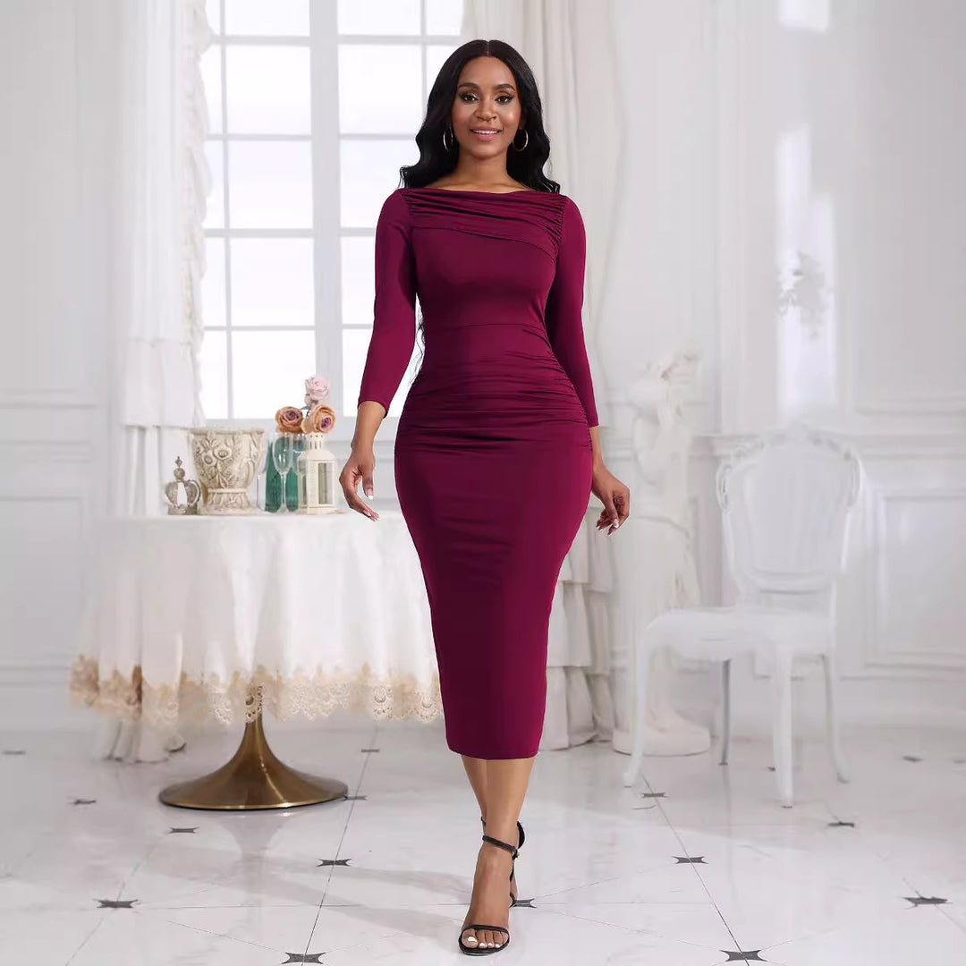 Dame Figurformet Aftenkjole med elegant Drapering Stilla