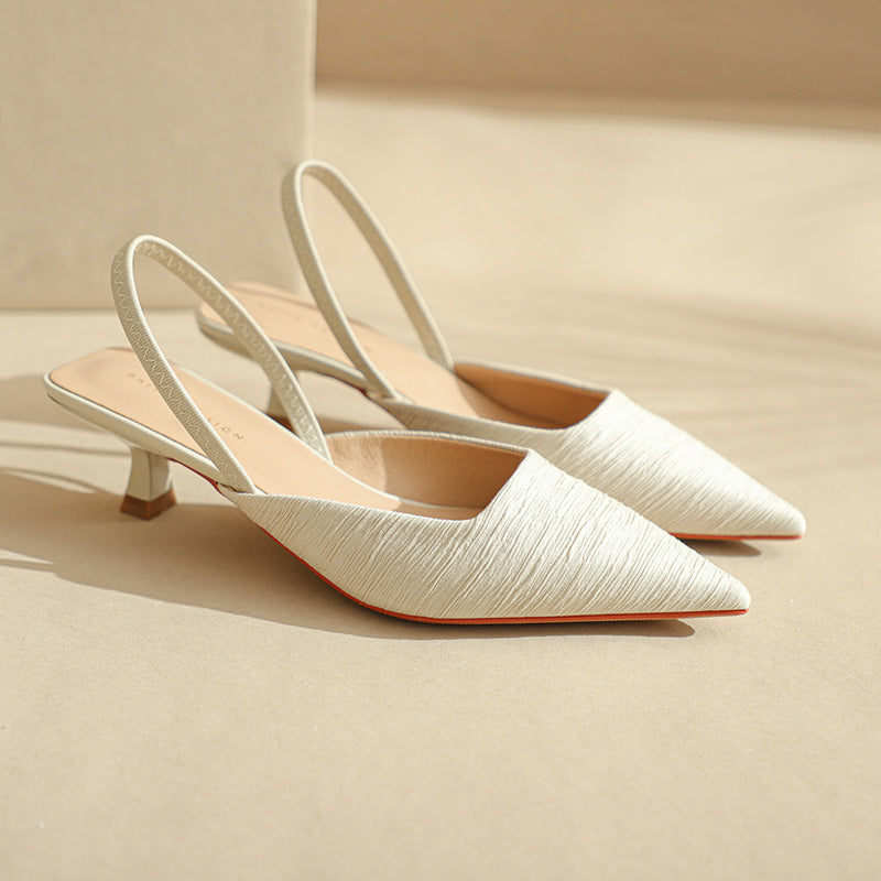 Femme Spids-Tå Slingback Sko med struktureret Finish Stilla