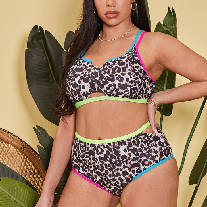 Dame Højkvalitets Bikini med trendy Leopardsmønster Skovae