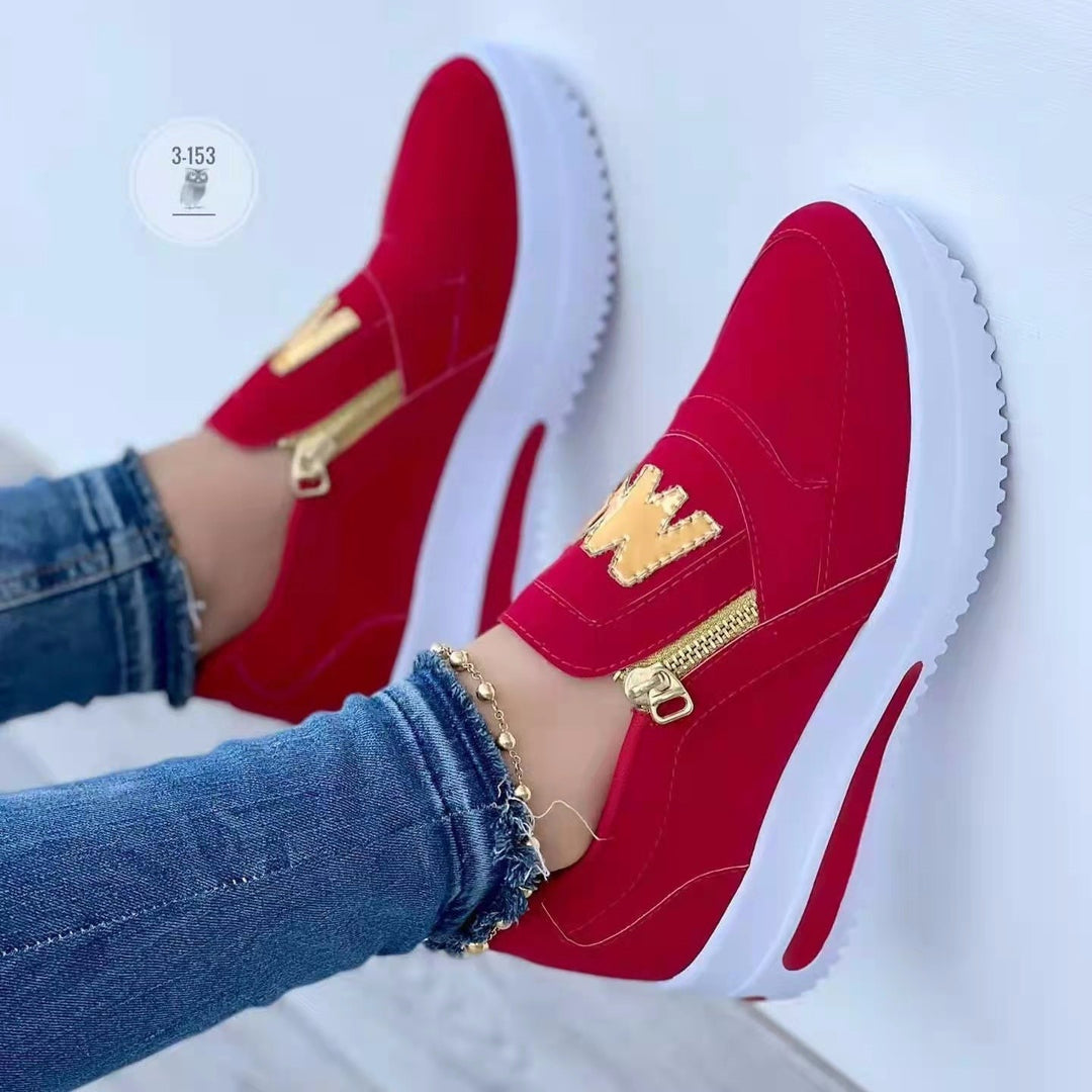 Dame Fritid Slip-On Sneakers med lynlåsdetaile Stilla