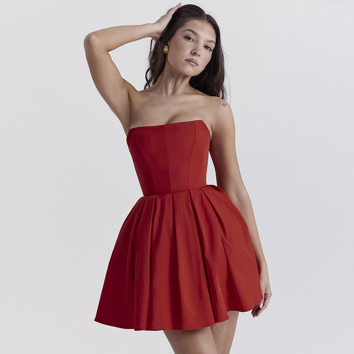 Dame strapless A-linje festkjole Stilla