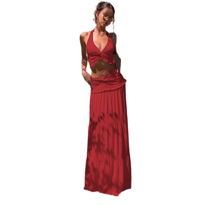 Dame Boho-maxikjole med raffineret cut-out-design og flydende nederdel Stilla