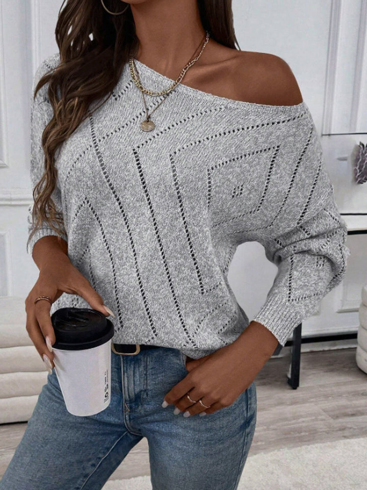 Dame asymmetrisk strikpullover med luftig pasform Stilla
