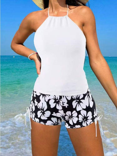 Dame Sport Tankini med blomstret design og shorts Stilla