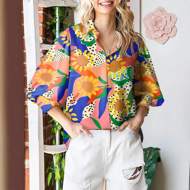 Dame Relaxed Fit Blomsterprint Top Stilla
