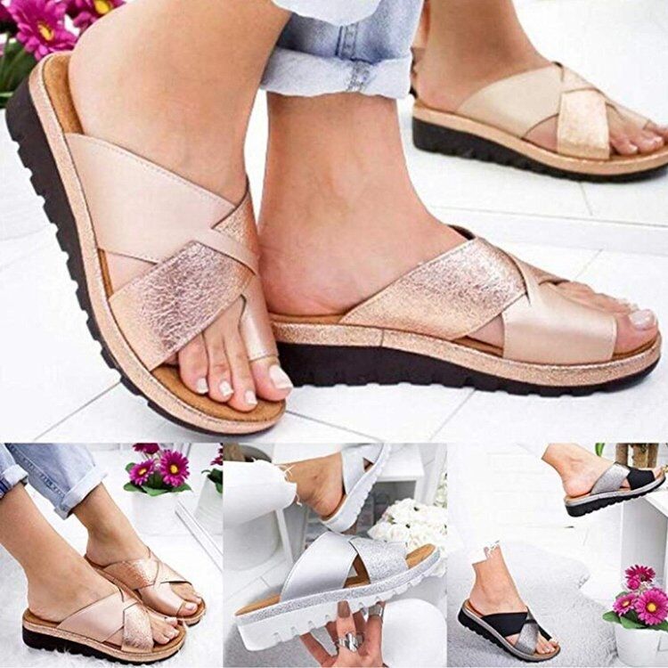 Dame moderigtige slippers med glitrende accenter og skridsikker sål Stilla