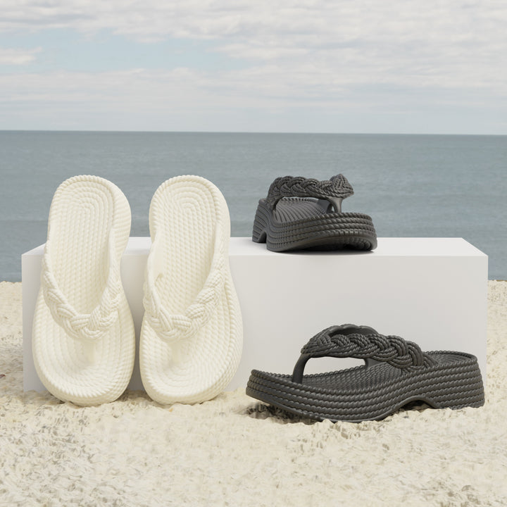 Dame Flip-Flops med flettet rem Stilla