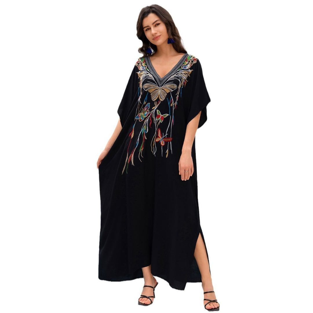 Dame kaftan med kunstneriske broderier og løs pasform Stilla