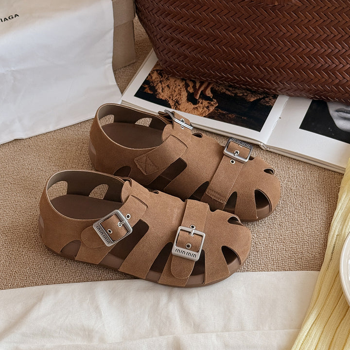 Femme Stilfulde Åbne Tå Spænde Sandaler Stilla