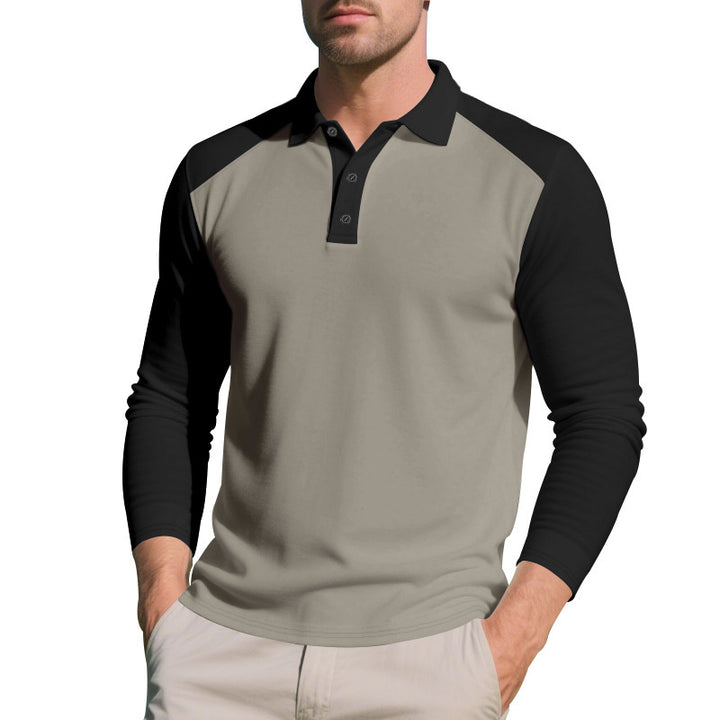 Herrer langærmet polo shirt med sportligt raglan-design og komfortabel pasform Stilla