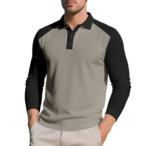 Herrer langærmet polo shirt med sportligt raglan-design og komfortabel pasform Stilla