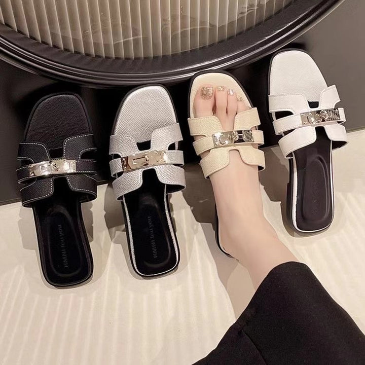 Dame Casual Slide Sandaler med smart spænde-detalje Stilla
