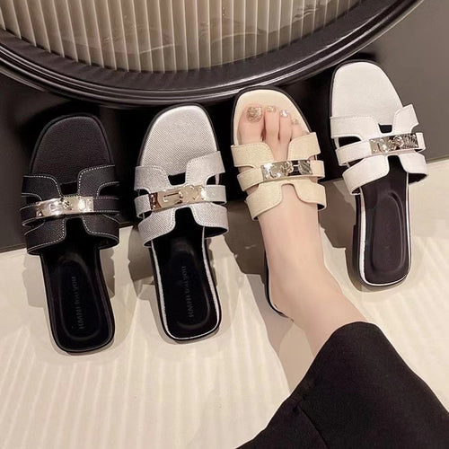 Dame Casual Slide Sandaler med smart spænde-detalje Stilla