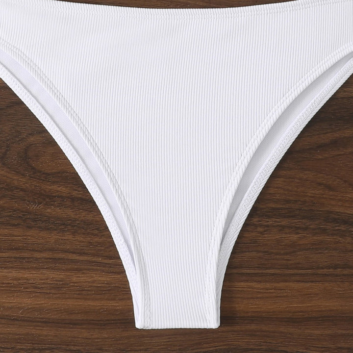 Dame Ein-skulder Rib Bikini Sæt Stilla 1750840252