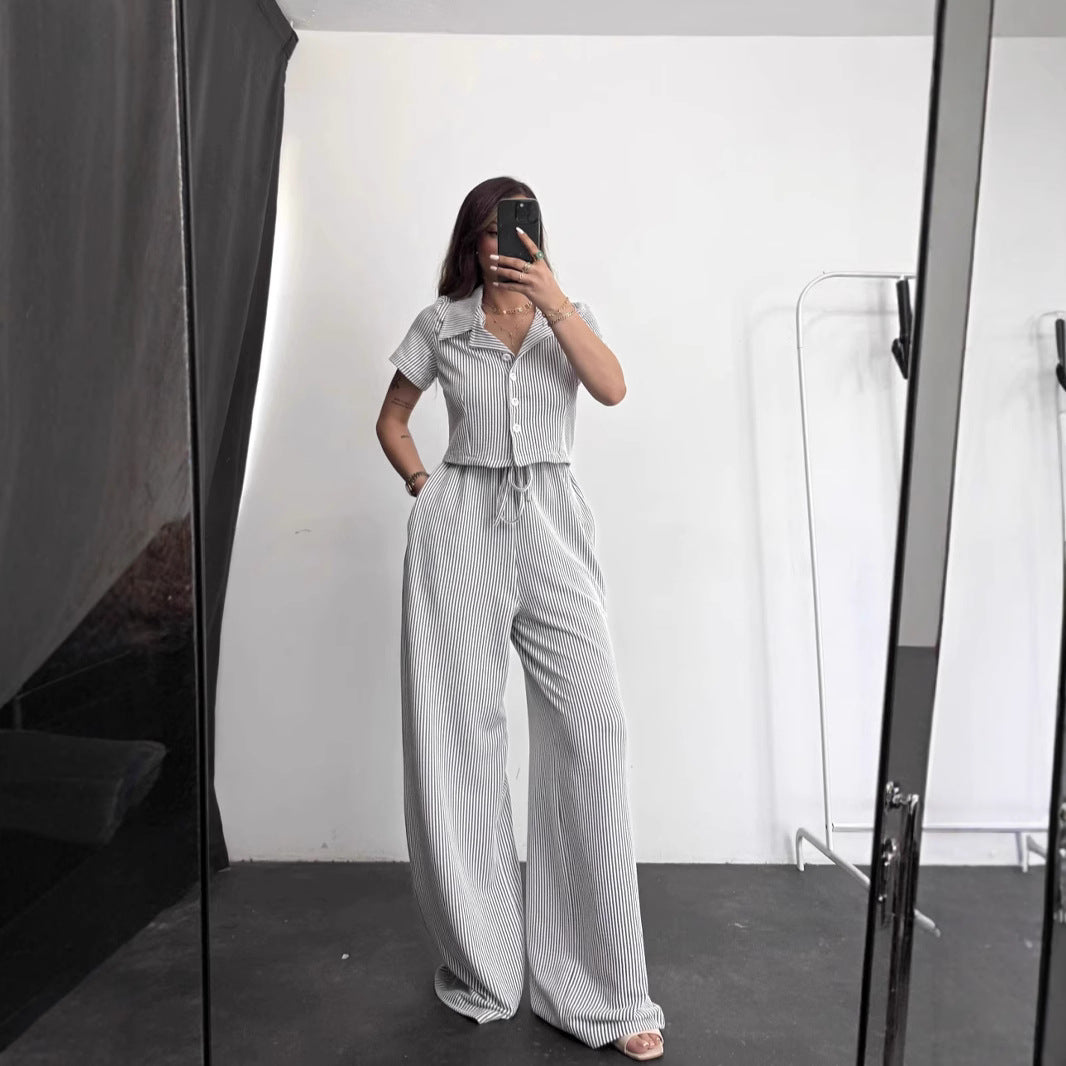 Dame Relaxed Fit Stribet Pyjama-Sæt Stilla