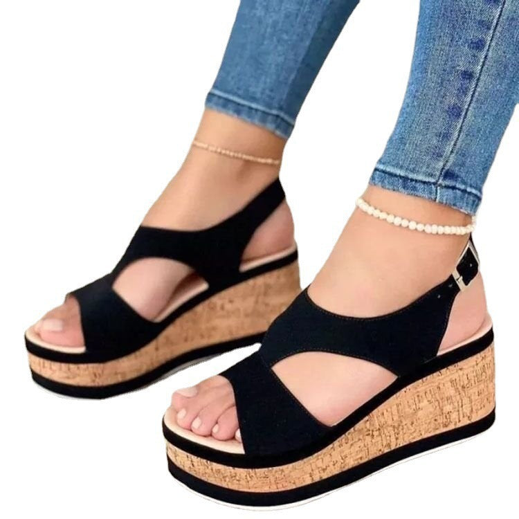 Dame Wedge-sandaler med trendy kork-design og komfortabel indersål Stilla