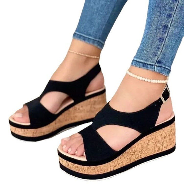 Dame Wedge-sandaler med trendy kork-design og komfortabel indersål Stilla