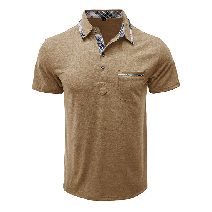 Herrer poloshirt med kontrastfarvet krave og stilfuld brystlomme Stilla