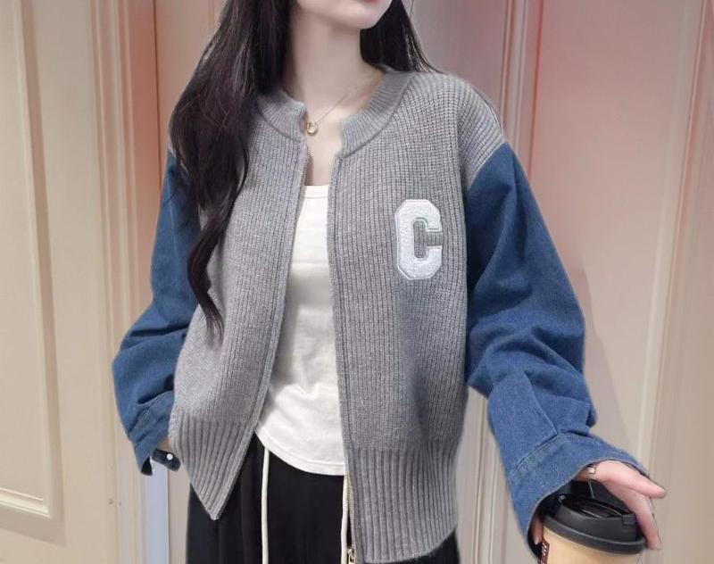 Dame Trendy Cardigan med Denim ærmer Stilla